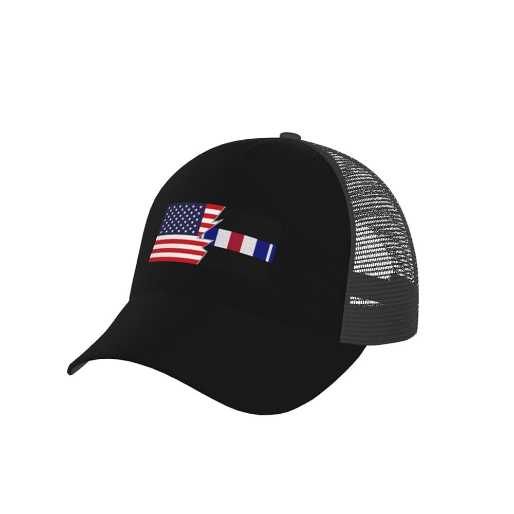 QIZYOQA Silver Star Medal Ribbon and America Baseball Cap